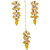 LUCKY JEWELLERY Designer Back Meena Gold Plated Kundan Yellow Tika Earrings Set for Girls  women (293-J5E2K-1664-Y)