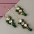 LUCKY JEWELLERY Designer Back Meena Gold Plated Kundan Green Color Tika Earring Set for Girls  women (293-J5E2K-1810-G)