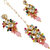 LUCKY JEWELLERY Designer Back Meena Gold Plated Kundan Multicolor Tika Earring Set for Girls  women (293-J5E2K-1810-MT)