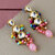 LUCKY JEWELLERY Designer Back Meena Gold Plated Kundan Multicolor Tika Earring Set for Girls  women (293-J5E2K-1810-MT)