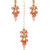 LUCKY JEWELLERY Designer Back Meena Gold Plated Kundan Pink Color Tika Earring Set for Girls  women (293-J5E2K-1810-PK)