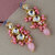 LUCKY JEWELLERY Designer Back Meena Gold Plated Kundan Pink Color Tika Earring Set for Girls  women (293-J5E2K-1810-PK)