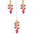LUCKY JEWELLERY Designer Back Meena Gold Plated Kundan Magenta Tika Earring Set for Girls  women (293-J5E2K-1810-R)
