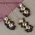 LUCKY JEWELLERY Designer Back Meena Gold Plated Kundan Black Color Tika Earrings for Girls  women (319-J5E2K-1811-BL)