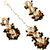 LUCKY JEWELLERY Designer Back Meena Gold Plated Kundan Black Color Tika Earrings for Girls  women (319-J5E2K-1811-BL)