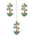 LUCKY JEWELLERY Designer Back Meena Gold Plated Kundan Firoji Color Tika Earrings for Girls  women (319-J5E2K-1811-F)