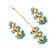 LUCKY JEWELLERY Designer Back Meena Gold Plated Kundan Firoji Color Tika Earrings for Girls  women (319-J5E2K-1811-F)