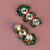 LUCKY JEWELLERY Designer Back Meena Gold Plated Kundan Green Color Tika Earring Set for Girls  women (319-J5E2K-1811-G)