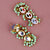 LUCKY JEWELLERY Designer Back Meena Gold Plated Kundan Mint Color Tika Earrings for Girls  women (319-J5E2K-1811-MNT)