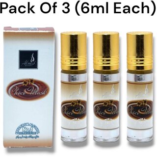                       Al Mas Choco Musk perfumes Roll-on 6ml (Pack of 3)                                              