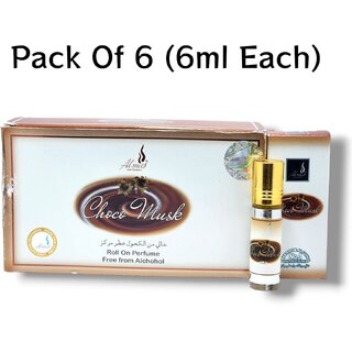                       Al Mas Choco Musk perfumes Roll-on 6ml (Pack of 6)                                              