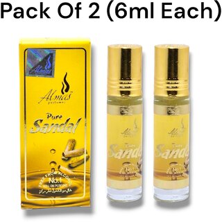                       Al mas Sandal perfumes Roll-on 6ml (Pack of 2)                                              
