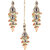 LUCKY JEWELLERY Designer Gold Plated Kundan Light Peach Mint Tika Earring Set for Girls  women (320-ME2K-1812-LPHMNT)