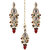 LUCKY JEWELLERY Designer Gold Plated Kundan Maroon Green Color Tika Earring Set for Girls  women (320-ME2K-1812-MG)