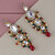LUCKY JEWELLERY Designer Gold Plated Kundan Maroon Green Color Tika Earring Set for Girls  women (320-ME2K-1812-MG)