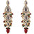 LUCKY JEWELLERY Designer Gold Plated Kundan Maroon Green Color Tika Earring Set for Girls  women (320-ME2K-1812-MG)