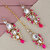 LUCKY JEWELLERY Designer Gold Plated Kundan Magenta Color Tika Earring Set for Girls  women (320-ME2K-1812-R)