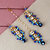 LUCKY JEWELLERY Designer Back Meena Gold Plated Kundan Blue Color Tika Earring Set for Girls  women (445-J5E2K-1664-EE)