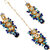 LUCKY JEWELLERY Designer Back Meena Gold Plated Kundan Blue Color Tika Earring Set for Girls  women (445-J5E2K-1664-EE)