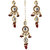 LUCKY JEWELLERY Designer Back Meena Gold Plated Kundan Maroon Color Tika Earring for Girls  women (408-J5E2K-1839-M)
