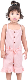 Kid Kupboard Cotton Baby Girls Jumpsuit, Pink, Sleeveless, Square Neck, 4-5 Years KIDS5700