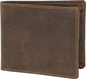 Men Casual Brown Genuine Leather Wallet (3 Card Slots)