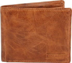 Men Casual Tan Genuine Leather Wallet (6 Card Slots)
