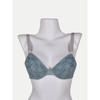                       Women - Teal Lace trimming Push up Bra                                              