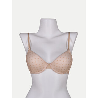                       Women - Cream Bold Print Push up Bra                                              