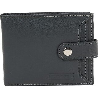                       Men Casual Grey Genuine Leather Wallet (6 Card Slots)                                              