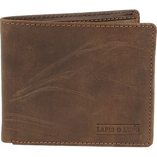                       Men Brown Genuine Leather Wallet (6 Card Slots)                                              