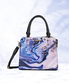 Women Black, Blue Hand-Held Bag - Regular Size