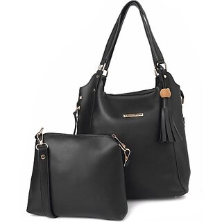                       Women Black Tote - Extra Spacious (Pack Of: 2)                                              