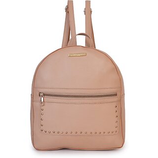                       Small 17 L Backpack Vegan Leather Women Backpack (Llbp0024Be Beige) (Beige)                                              
