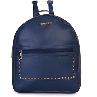                       Small 17 L Backpack Vegan Leather Women Backpack (Llbp0024Bl Blue) (Blue)                                              