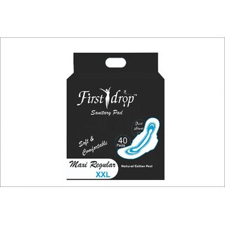                       First drop  Sanitary Pads for Girls and Women, Soft and Comfortable 310mm Sanitary Napkins (XXL PADS, Pack of 40)                                              