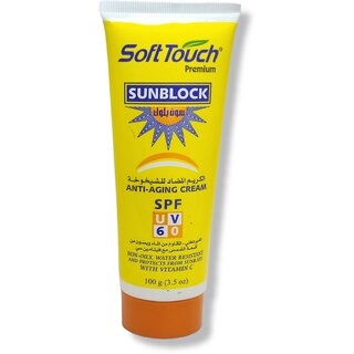                       Soft touch Sunblock Yellow Brightening Cream SPF60 100g (Pack of 3)                                              