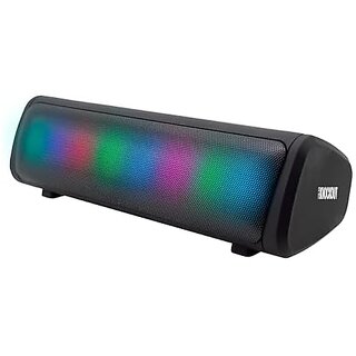                      Zebronics Newly Launched Knock Out Portable Bluetooth V5.3 Speaker With 10W Output Rgb Led Lights Tws Function Up To 10H* Backup Usb Msd Fm Radio Passive Radiator (Black)                                              