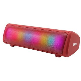                       Zebronics Newly Launched Knock Out Portable Bluetooth V5.3 Speaker With 10W Output Rgb Led Lights Tws Function Up To 10H* Backup Usb Msd Fm Radio Passive Radiator (Red)                                              