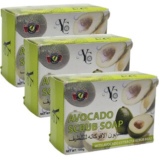                       YC Avocado Body Scrub Soap 100g (Pack of 3)                                              