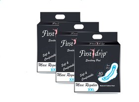First drop Sanitary Pads for Girls and Women, Soft and Comfortable 310mm Sanitary Napkins (XXL PADS,Pack of 120)