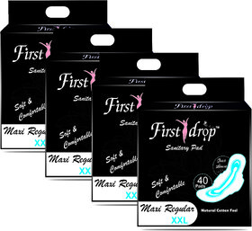 First drop Sanitary Pads for Girls and Women, Soft and Comfortable 310mm Sanitary Napkins (XXL PADS, Pack of 160)