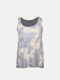 Girls Blue Tie n Dye Sleeveless Frock