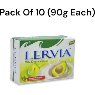                       Lervia Milk and Avocado Soap 90g (Pack of 10)                                              