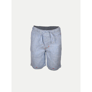                       Boys  Stripe Blue Cotton Cargo Shorts                                              