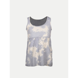                       Girls Blue Tie n Dye Sleeveless Frock                                              
