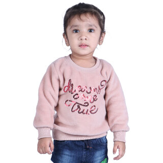                       Kid Kupboard Cotton Baby Girls Sweatshirt, Pink, Full-Sleeves, Crew Neck, 2-3 Years KIDS5715                                              