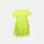 Girls Solid Lawn Green Frock with Fashion Chest Print