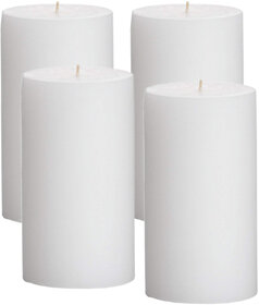 GOZZTOM Piller Candles Smoke Less for Party and Event Decoration Non-Scented White (2X3 Inch) - Pack Of 4