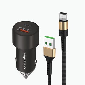 40W Car Charger Micro 40W PD  18W 3.0 Qualcomm Certified Dual USB Car Charger Compatible with All Smartphones  Tablets
